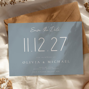 Einfache moderne Hochzeit ohne Foto Save the Date