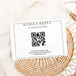 Einfache moderne Hochzeit RSVP Karte