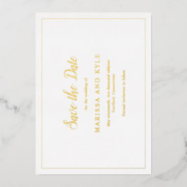 Einfache moderne Hochzeit Save the Date Folieneinladung