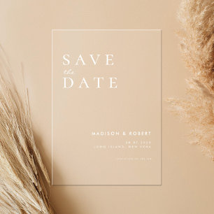 Einfache moderne Hochzeit - Save-the-Date-Karte Acryleinladungen