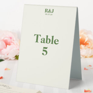 Einfache moderne Hochzeitkarte für Monogram-Tischn Tischaufsteller