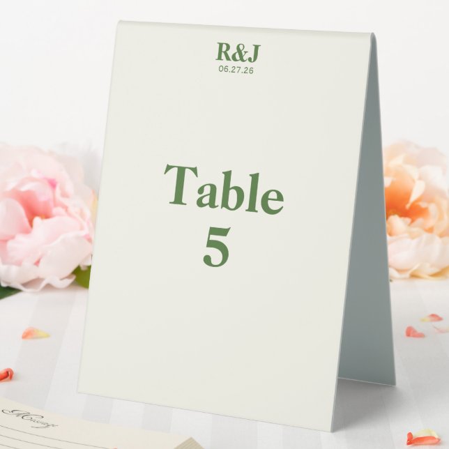 Einfache moderne Hochzeitkarte für Monogram-Tischn Tischaufsteller (In Situ (Hochzeit))