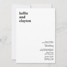 Einfache, moderne Hochzeitsfeier Einladung