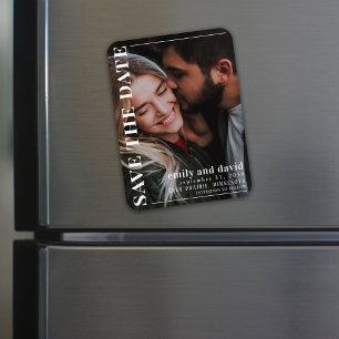 Einfache moderne Hochzeitsfotos - Save-the-Date-Ka Magnet