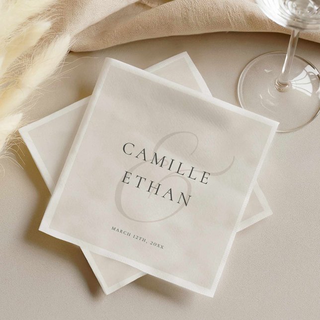 Einfache moderne Hochzeitspapier Serviette (Elegant Typography Wedding Paper Napkin)