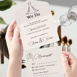 Einfache Moderne Hochzeitssilhouette Kollektion All In One Einladung