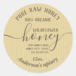 Einfache moderne Honigwabenjar Runder Aufkleber