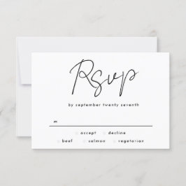 Einfache moderne Individuelle Name Schwarz-weiß Ho RSVP Karte