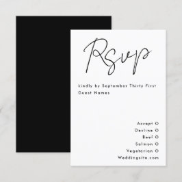Einfache moderne Individuelle Name Schwarz-weiß Ho RSVP Karte