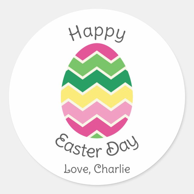 einfache moderne Kalligrafie Frohe Ostern für Freu Runder Aufkleber (Vorderseite)