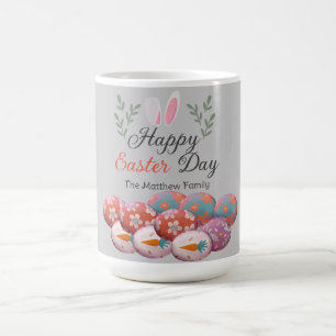 einfache moderne Kalligrafie Happy Oaster Familie Kaffeetasse
