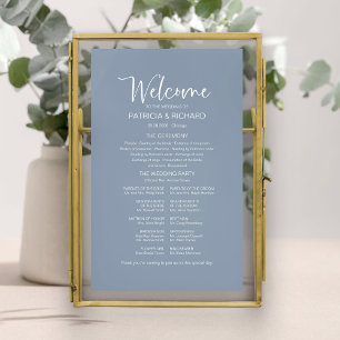 Einfache moderne Kalligrafie-Hochzeitsprogramm-Taf Poster