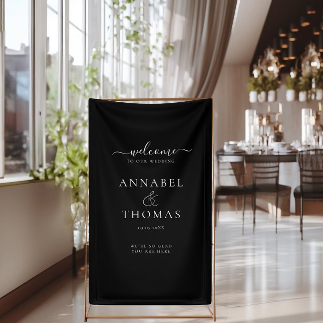 Einfache moderne Kalligrafie "Welcome" Hochzeit Banner (Von Creator hochgeladen)