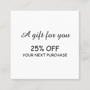 einfache moderne Kalligraphie-Diskontkarte Rabattkarte