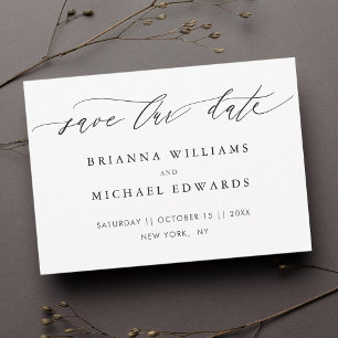 Einfache moderne kalligraphische Hochzeit Save The Date