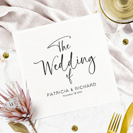 Einfache moderne kalligraphische Hochzeit Serviette