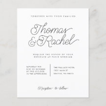 Einfache, moderne kalligraphische Hochzeitseinladu