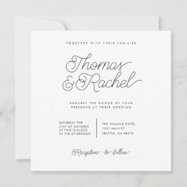 Einfache, moderne kalligraphische Hochzeitseinladu Einladung