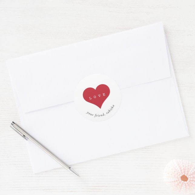 Einfache moderne Kinder-Klassenzimmer Valentine Runder Aufkleber (Umschlag)