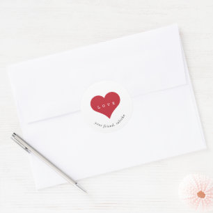 Einfache moderne Kinder-Klassenzimmer Valentine Runder Aufkleber