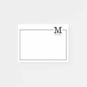 Einfache moderne klassische Familienname Monogram Post-it Klebezettel