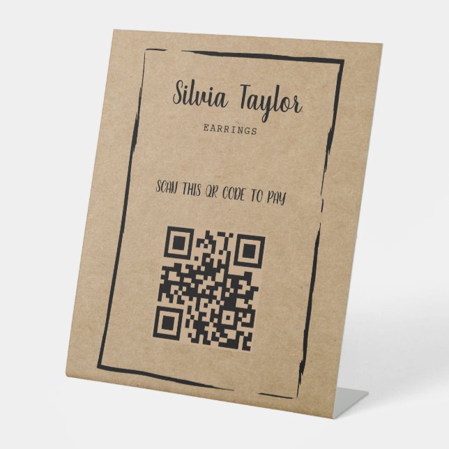 Einfache, moderne Kunsthandwerksrahmen Sockelschild (Vorderseite)