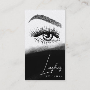 Einfache moderne Lashes Augen und Brows Hand gezei Visitenkarte