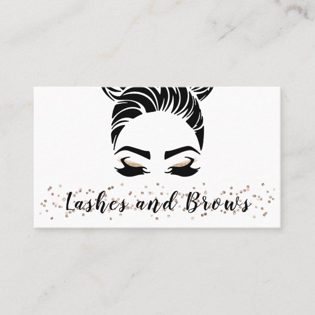 Einfache, moderne Lashes Brows Illustration Visitenkarte (Vorderseite)