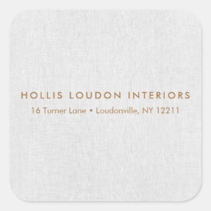 Einfache moderne, leicht graue Linen "look" Quadratischer Aufkleber