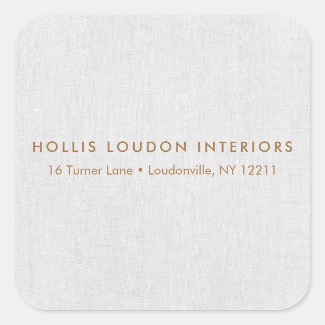 Einfache moderne, leicht graue Linen "look" Quadratischer Aufkleber (Vorderseite)
