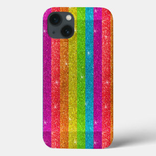 Einfache moderne LGBTQIA Gay Pride Rainbow Glitzer Case-Mate iPhone Hülle