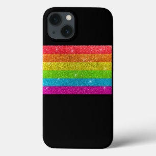 Einfache moderne LGBTQIA Gay Pride Rainbow Glitzer Case-Mate iPhone Hülle