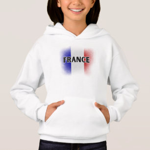 Einfache moderne Liebe Frankreich Flagge Paris Sou Hoodie