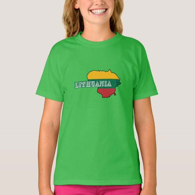 Einfache moderne Litauen lietuva Flag Souvenir T-Shirt (Vorderseite)