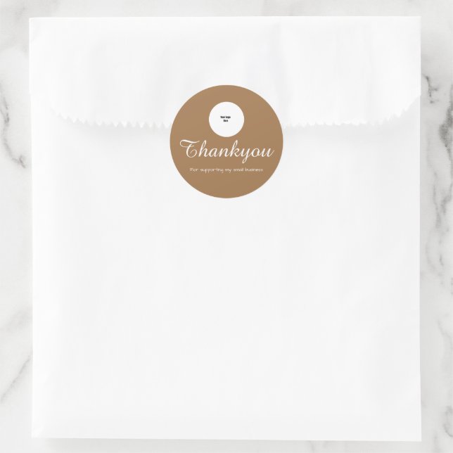 Einfache moderne Logo-Script-Bestellung Danke Runder Aufkleber (Tasche)