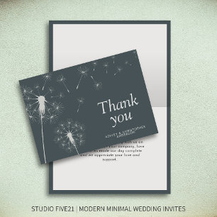 Einfache moderne Lüster Slate Gray Dankeskarte