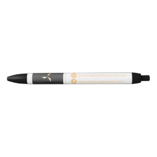 Einfache moderne Luxus-White & Gold-Logos Kugelschreiber