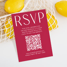 Einfache moderne Magenta Wedding RSVP Online QR Co
