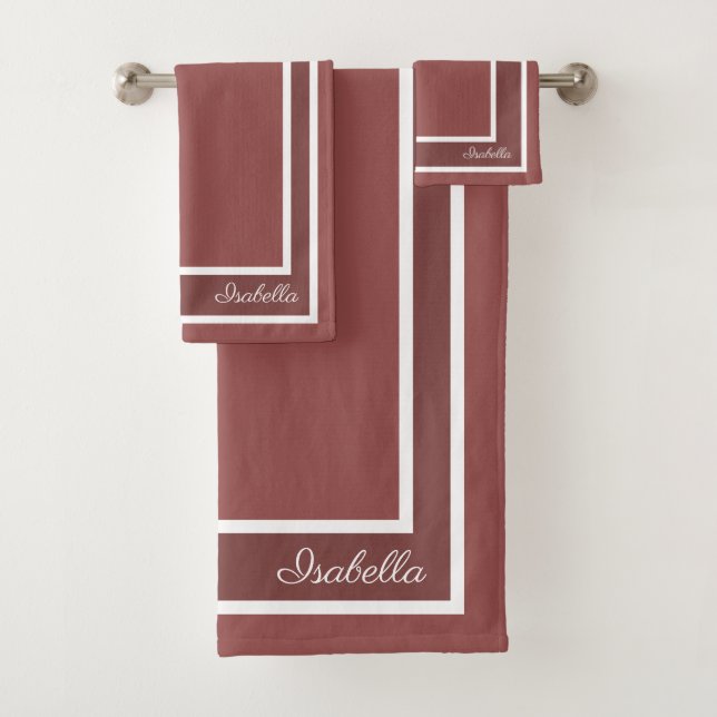 Einfache moderne Marsala Badhandtuch Set (Insitu)