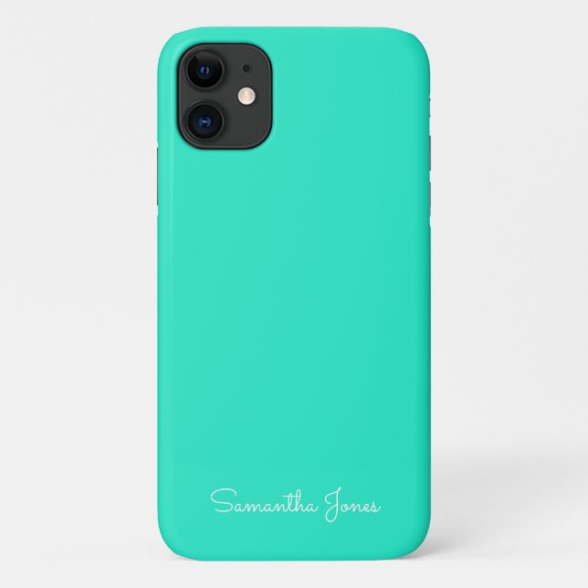 Einfache moderne Minimal-Aqua Case-Mate iPhone Cas Case-Mate iPhone Hülle (Rückseite)
