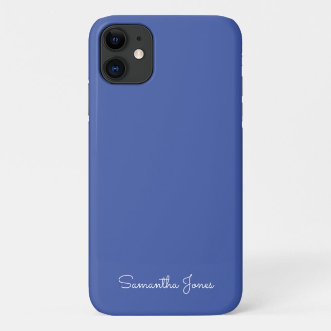 Einfache moderne Minimal Bright Blue Case-Mate iPhone Hülle (Rückseite)