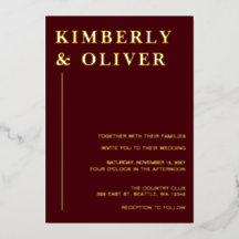 Einfache moderne Minimal-Burgundy-Hochzeit
