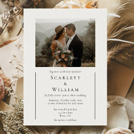 Einfache moderne Minimal Classic Foto Hochzeit Einladung