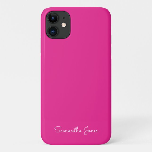 Einfache moderne Minimal Fuschia Pink Case-Mate iPhone Hülle (Rückseite)