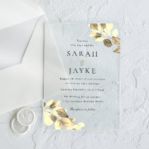 Einfache moderne Minimal Gold Leaf Hochzeit