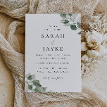 Einfache moderne Minimal Green Leaf Hochzeit Einladung<br><div class="desc">Einfache moderne Minimal Grüne Leaf Hochzeitsfeier Einladung Siehe Matching Kollektion in unserem Nest- und Nestladen</div>