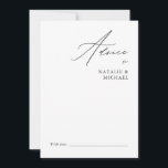 Einfache moderne Minimal-Handschrift-Hochzeit Hinweiskarte<br><div class="desc">Sie suchen eine einfache und elegante Art, Ratschläge und Wünsche von Ihren Hochzeitsgästen zu sammeln? Schauen Sie sich nur unsere einfache, moderne Minimal Handwriting Script Wedding Advice Card an! Diese Karte mit einem minimalistischen Schwarz-Weiß-Design und einer romantischen und skurrilen handgeschriebenen Schrift ist perfekt für jede Jahreszeit oder jedes Thema. Passen...</div>