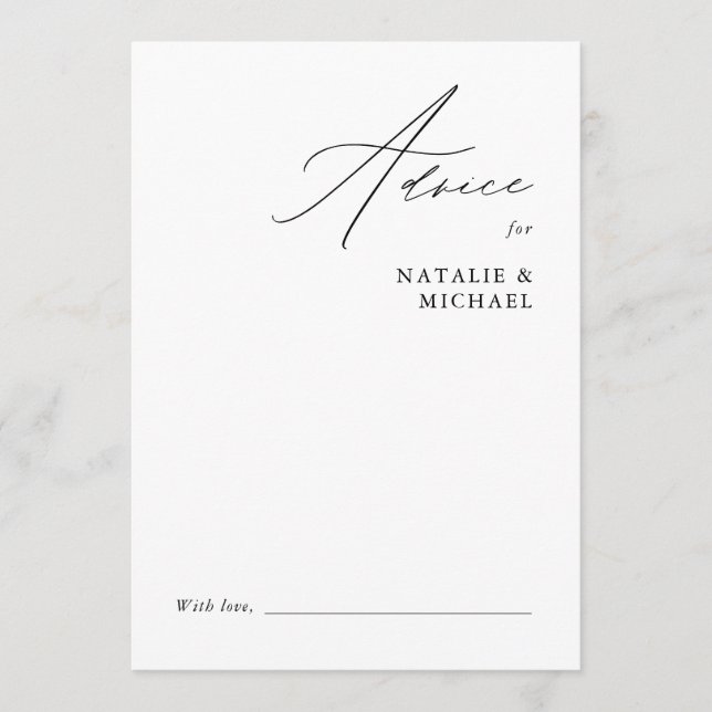 Einfache moderne Minimal-Handschrift-Hochzeit Hinweiskarte (Vorderseite)