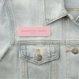 Einfache moderne Minimal-Pastel-Rosa-Markierung Namensschild