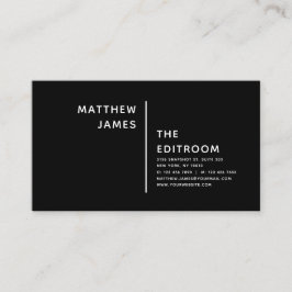 Einfache moderne Minimal Schwarz-weiß Visitenkarte